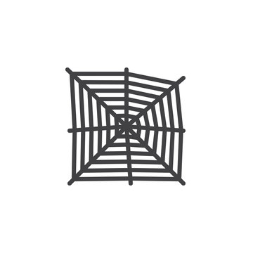 Spider web outline icon. linear style sign for mobile concept and web design. Cobweb simple line vector icon. Symbol, logo illustration. Pixel perfect vector graphics