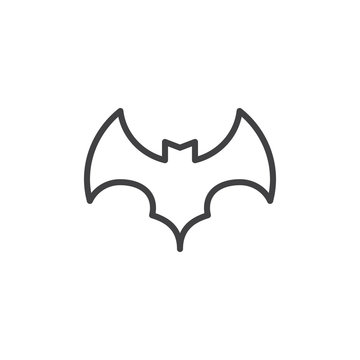 recommend clip art: Halloween bat outline icon. linear style sign for mobile concept and web design. Flying bat simple line vector icon. Symbol, logo illustration. Pixel perfect vector graphics