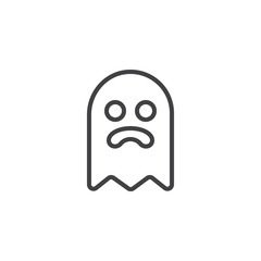 Halloween ghost outline icon. linear style sign for mobile concept and web design. Apparition line vector icon. Symbol, logo illustration. Pixel perfect vector graphics