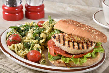 Grilled salmon burger