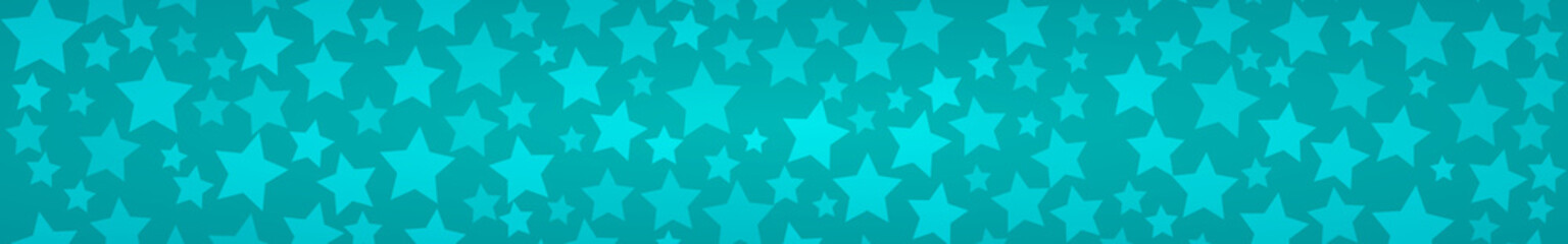 Obraz premium Abstract horizontal banner or background of stars of different sizes in light blue colors