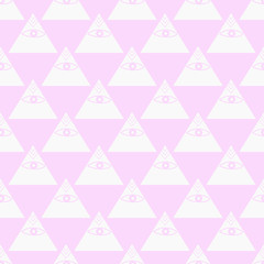 seamless geometric abstract pattern, pyramid with an eye