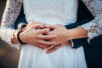 Wedding couple hands