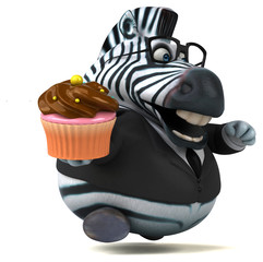 Fun zebra - 3D Illustration