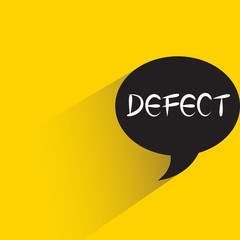 defect speech bubble on yellow background