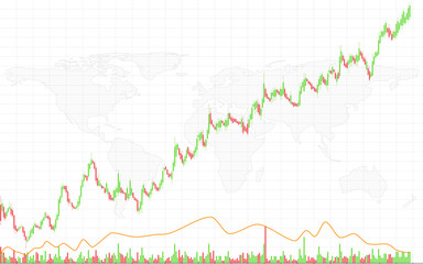 Fototapeta premium Financial and technology concept with graphs and charts on white background