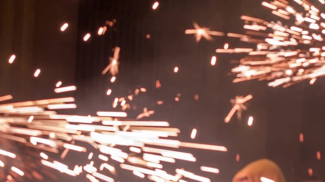 crowds in the street during the fire run, correfoc, barcelona spain