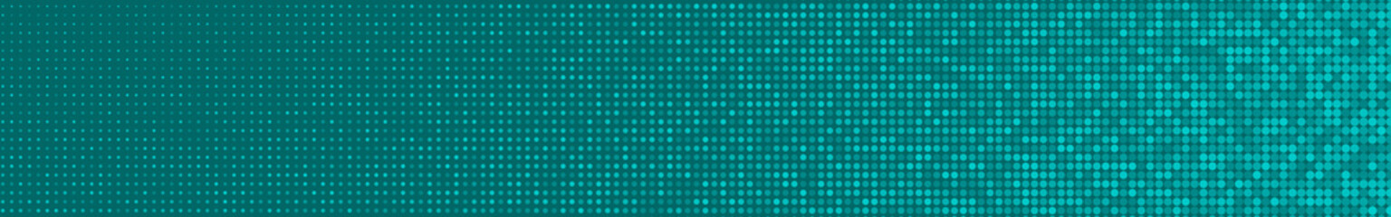 Abstract halftone gradient horizontal banner in randomly shades of light blue colors