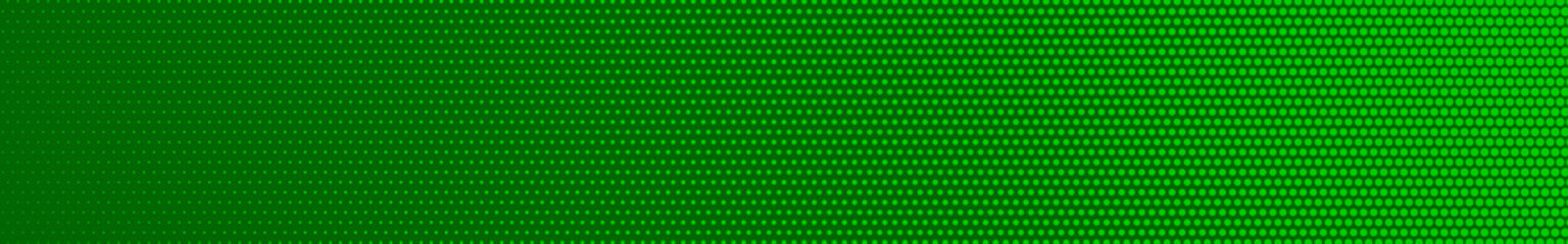 Abstract halftone gradient horizontal banner in green colors