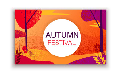 Autumn festival. Poster, booklet or invitation template.