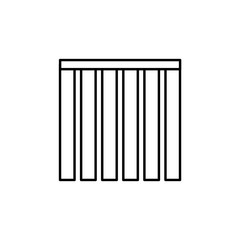 Vertical blinds. Window vertical shades. Line vector icon 