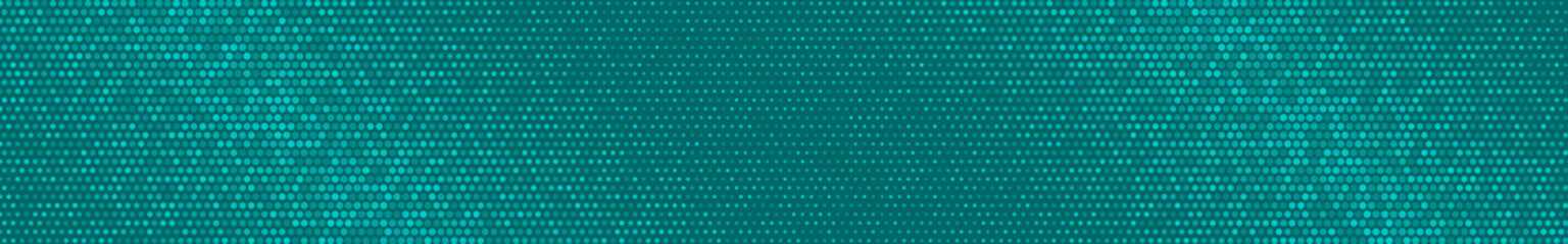 Abstract halftone gradient horizontal banner in randomly shades of light blue colors