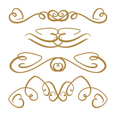 Vector calligraphy elements set.