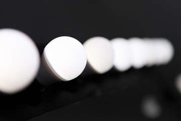 mirror bulbs at make up room