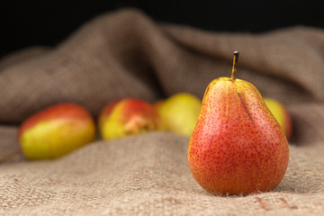 Ripe pears on the table