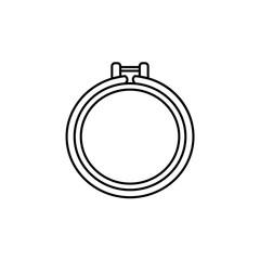 Embroidery ring. Cross stitch hoop. Quilting frame. Line vector icon