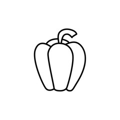 Bell pepper. Sweet pepper. Capsicum. Line vector icon	