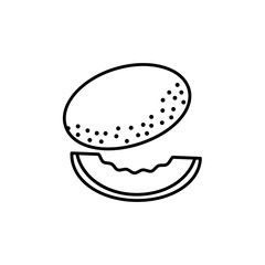 Melon with slice. Honeydew melon. Cantaloupe. Line vector icon