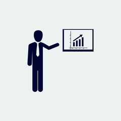presentation icon, vector illustration. flat icon