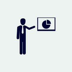presentation icon, vector illustration. flat icon