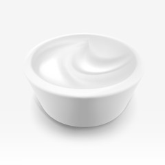 Sour cream. Illustration isolated on white background. Graphic concept for your design