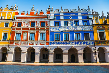 Great Market Square, renaissance town in Central Europe, Poland - obrazy, fototapety, plakaty