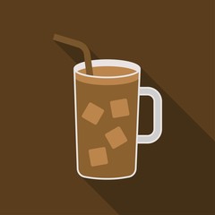 ice coffee cup, summer drinks, flat design
