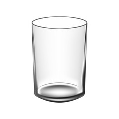 Transparent vector water glass isolated and shadow