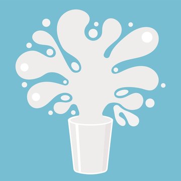 splash and blot milk from glass, shape illustration