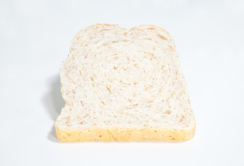 Wheat bread plate on a white background.