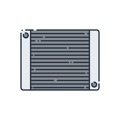Cooler flat icon. Vector illustration. Cooling system. Car radiator
