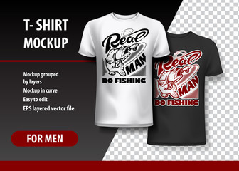 Real man do Fishing, T-Shirt template