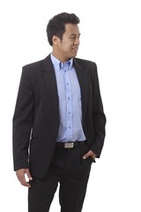 Businessman looking left