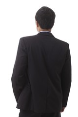 Back view of businessman