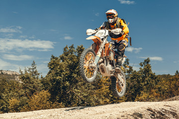 Fototapeta na wymiar Motocross rider in the air