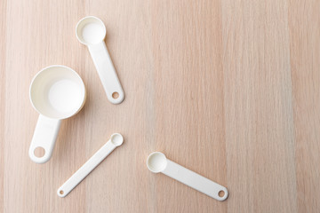 Measuring spoons on the table