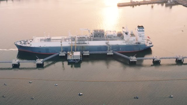 Tanker Ship Docked in the Port