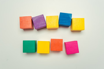 wooden blocks on the table