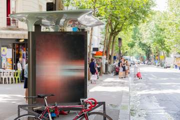 Outdoor bus stop advertisement billboard