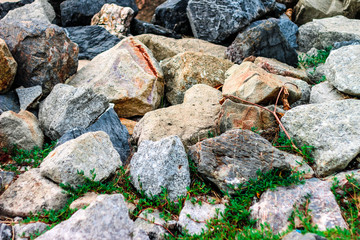 Rocks with grass