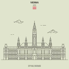 Obraz premium City Hall in Vienna, Austria. Landmark icon