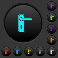 Right handed door handle with screws dark push buttons with color icons