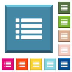Unordered list white icons on edged square buttons