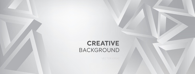 Modern abstract white gray triangle creative banner background design