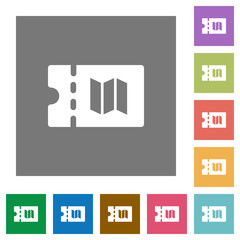 Travel discount coupon square flat icons