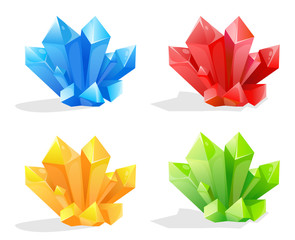 Cartoon mineral crystals