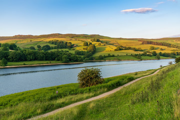 Peak District landscape at the Ladybower Reservoir near Bamford in the East Midlands, Derbyshire, England, UK