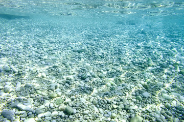 Underwater sea background, ocean landscape