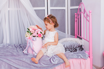 Portrait of beautiful girl in her girly room © oksix