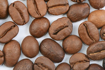 The coffee beans as a background